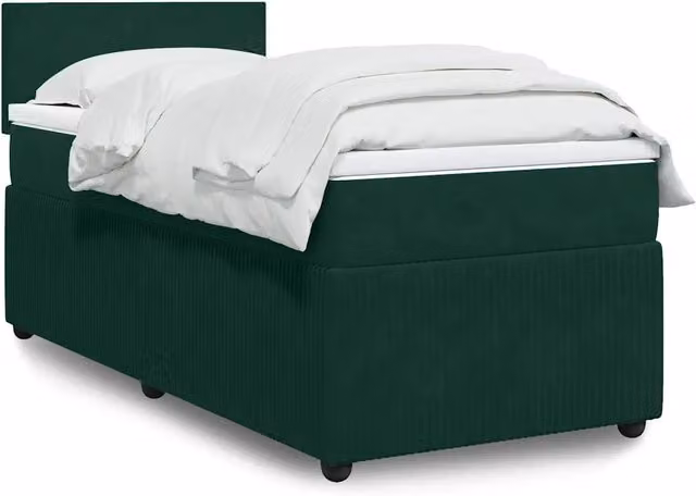 Giroletto a Molle con Materasso Verde Scuro 90x190 cm Velluto 3289911