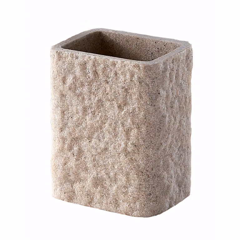 Portaspazzolini d'appoggio in resina e sabbia AR98 Gedy serie ARIES Beige