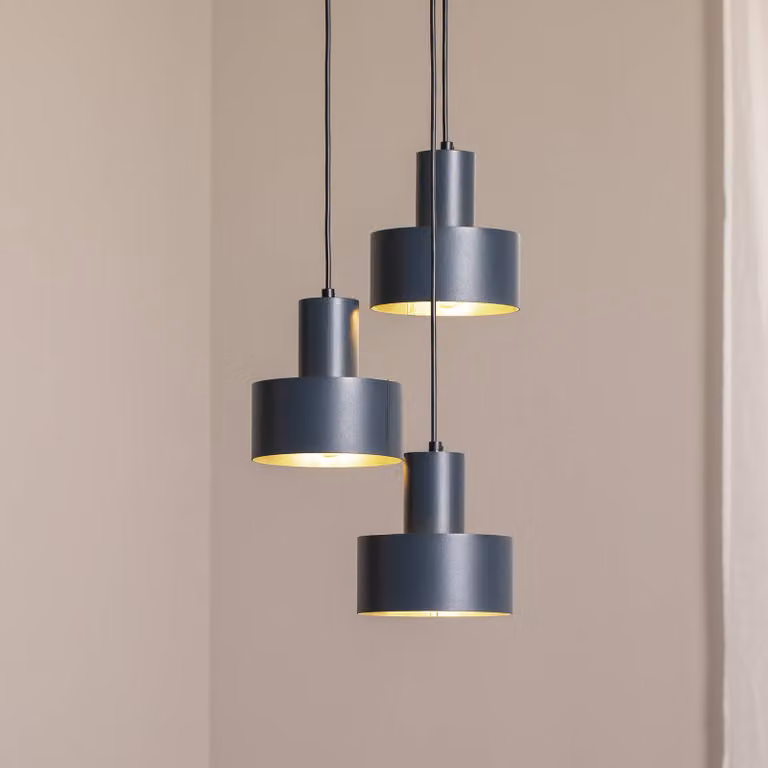 Lampada a sospensione Rif 3 SIGMA, dimmerabile, Nero, Soggiorno / Sala da pranzo, Metallo, Moderno, Lampada a sospensione