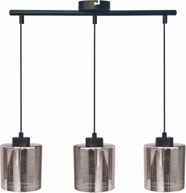 Lampadario a sospensione Candellux COX 33-53886 moderno in metallo e vetro nero e cromo con 3 x E27 e altezza regolabile – 1