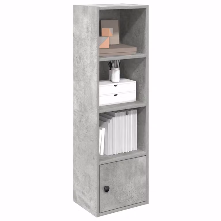 Libreria moderna vidaXL in legno multistrato e MDF, Grigio, L 31 cm x P 24 cm x H 102 cm