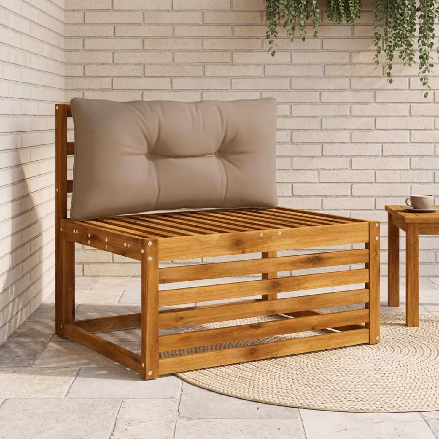 Cuscino per schienale vidaXL PUTTEN in poliestere, colore tortora/grigio/beige
