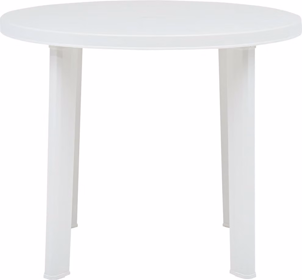 Tavolo da Giardino Bianco 89 cm in Plastica