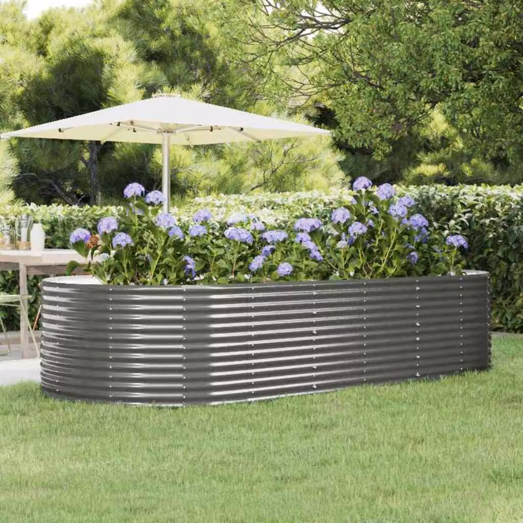 Letto rialzato da giardino vidaXL in acciaio zincato grigio L: 291 cm, P: 140 cm, H: 68 cm