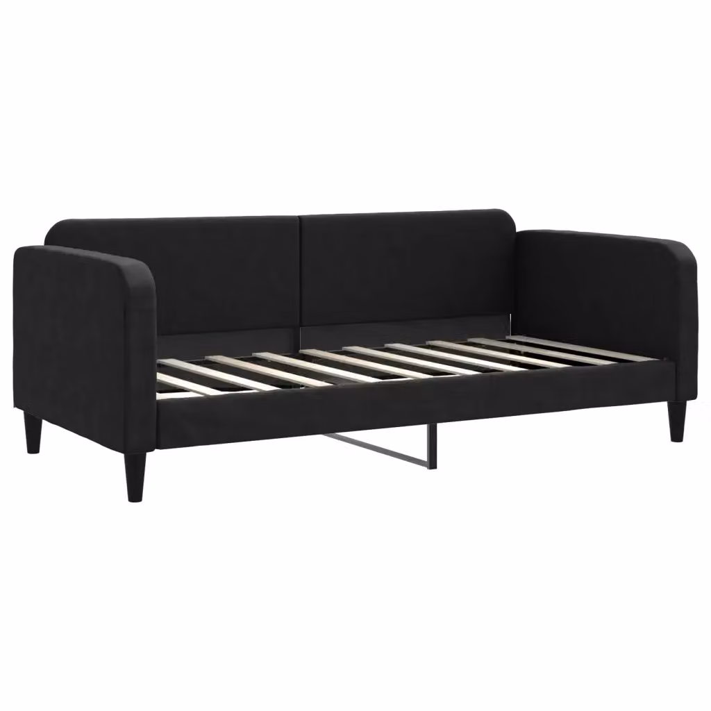 Letto da giorno moderno vidaXL in tessuto nero per camera da letto o soggiorno – 2