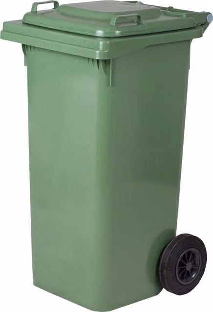 Bidone per differenziata Ics modello Quadro da 240 litri in plastica colore verde L 72 cm, P 58 cm, H 106 cm