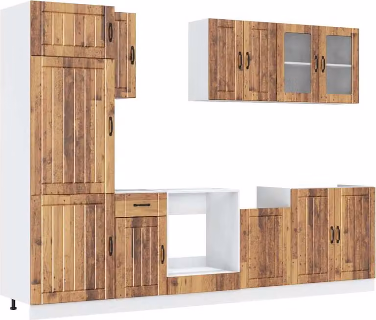 Set Mobili da Cucina 8 pz Kalmar Legno Vecchio in Truciolato