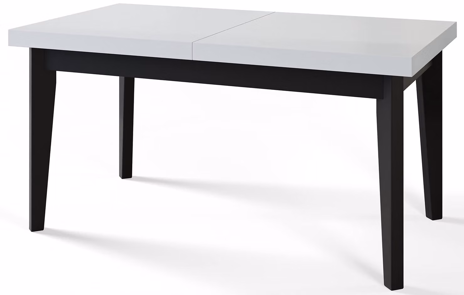 Alpi Moebel, Tavolo da Pranzo Skandi, Tavolo da Cucina Allungabile, Dimensioni: 140-180x80x78 cm, Gambe in Legno Nere, Bianco