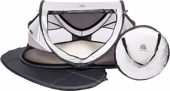 Letto da viaggio per bambini con materasso - fino a 45 anni - lettino per bambini con tenda - inclusa lanterna e valigia - argento - 136x84x62cm - lettino a due piazze