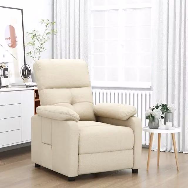 Poltrona Reclinabile in Tessuto Crema 289671