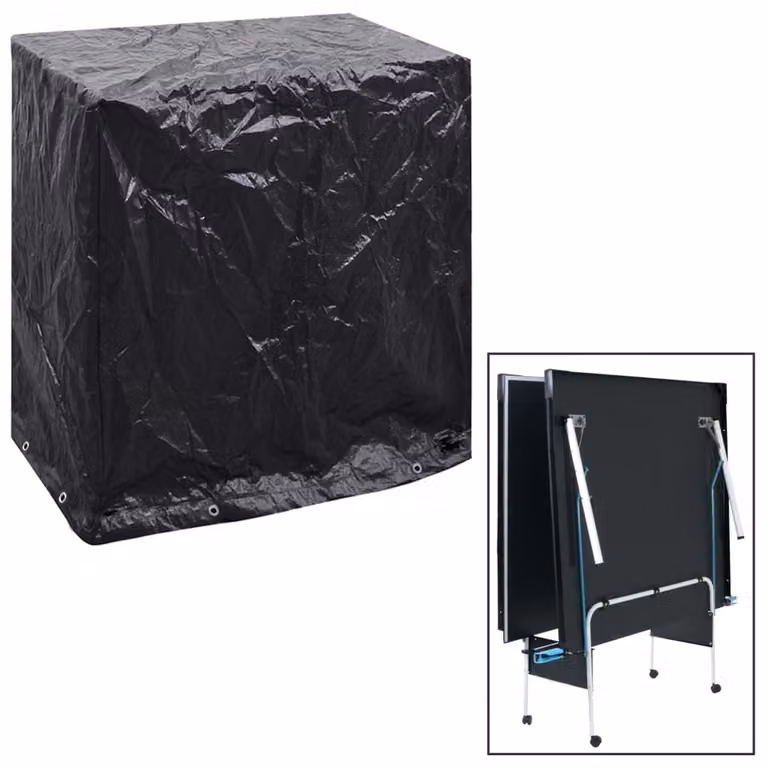 Copertura per tavolo da ping pong vidaXL nera con 8 occhielli L/P/H: 160 x 55 x 182 cm