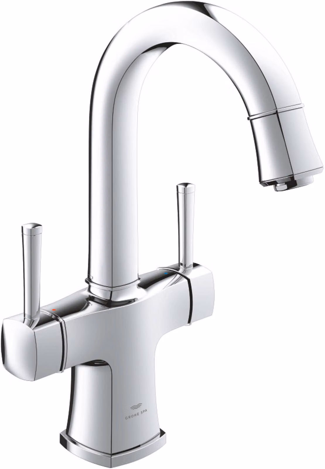 miscelatore 2 maniglie per WC GRANDERA taglia L, bocca girevole cromo cromo