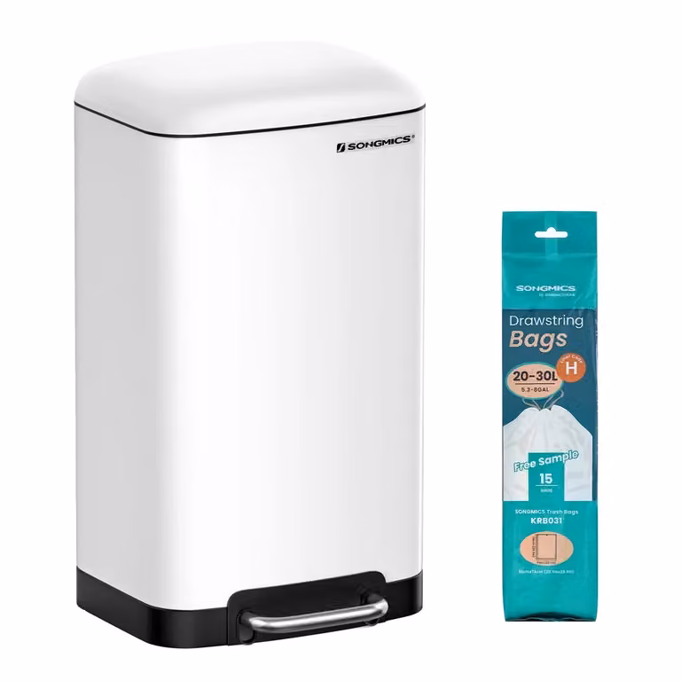 Pattumiera a Pedale 30 L, Bianco