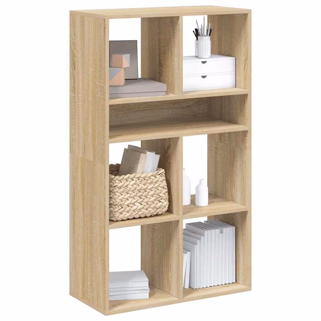 Libreria moderna vidaXL in legno marrone con pannello posteriore L 66 cm, P 31 cm, H 112 cm
