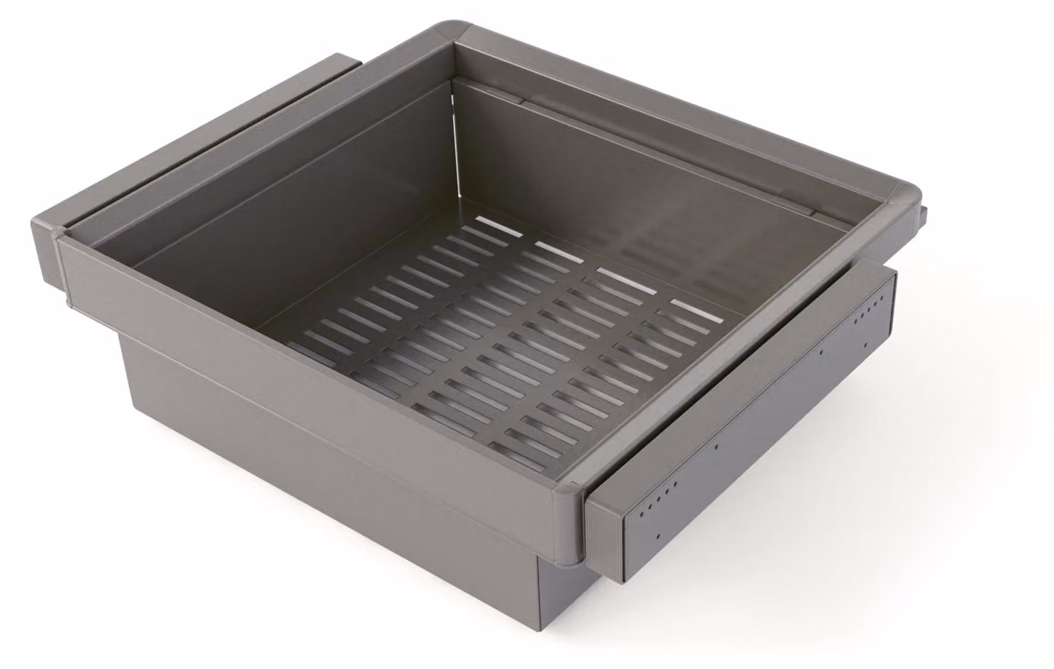 Kit cassetti in metallo con chiusura ammortizzata, estrazione completa, 60 cm, colore titanio