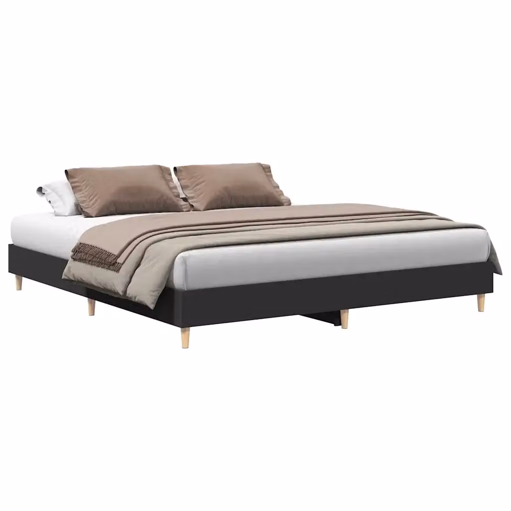 Struttura Letto Design Mania in Legno Nero con Doghe Fisse L/P: 180 x 200 cm – 2