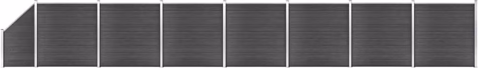 Maison Exclusive - Set di pannelli per recinzione in WPC 1311 x (105-186) cm, nero