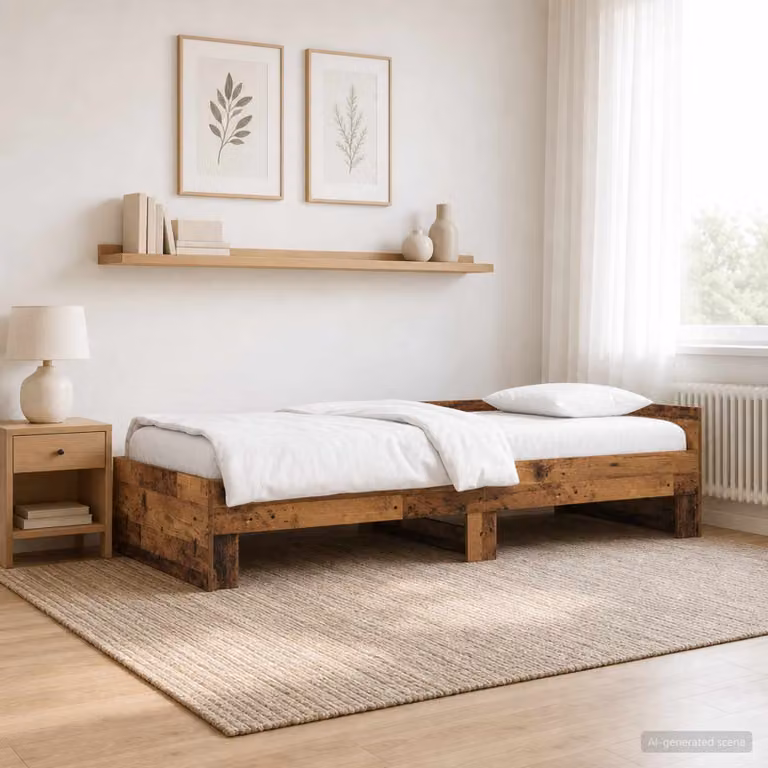 Struttura letto con testata vidaXL in legno color marrone L 80 cm x P 200 cm