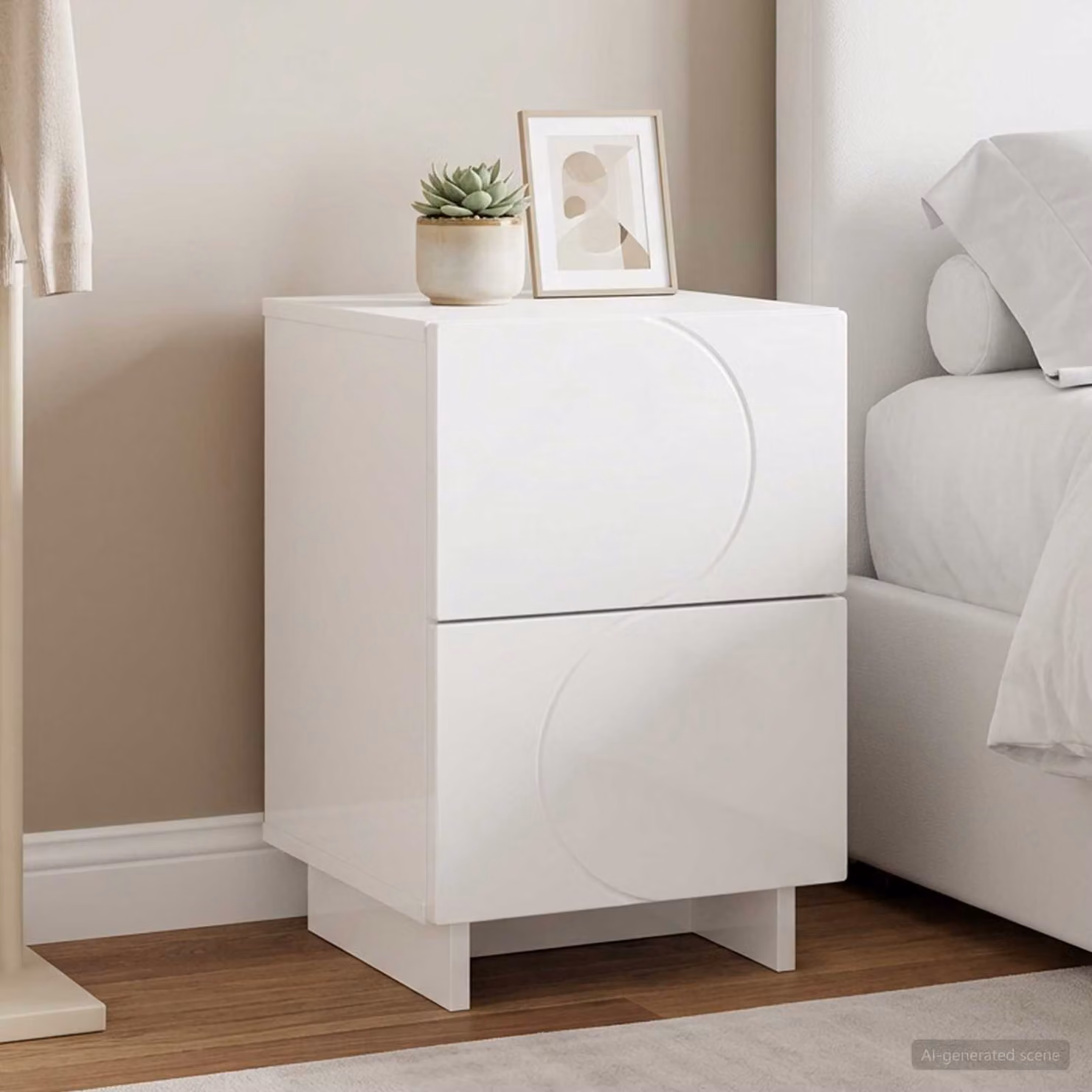 vidaXL Armadio da Notte Bianco Lucido 33,5 x 34,5 x 50 cm