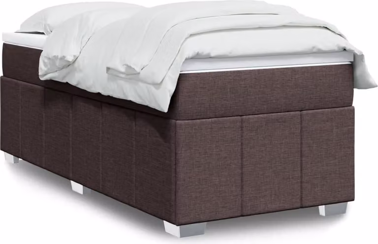 Maison Exclusive - Letto boxspring con materasso marrone scuro 100x200 cm tessuto