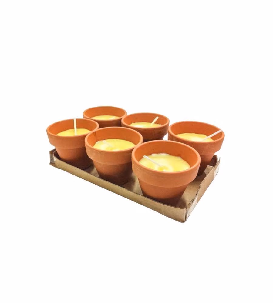Candela Citronella Vaso   Mm 60 Pz.6 Lapillo 09295