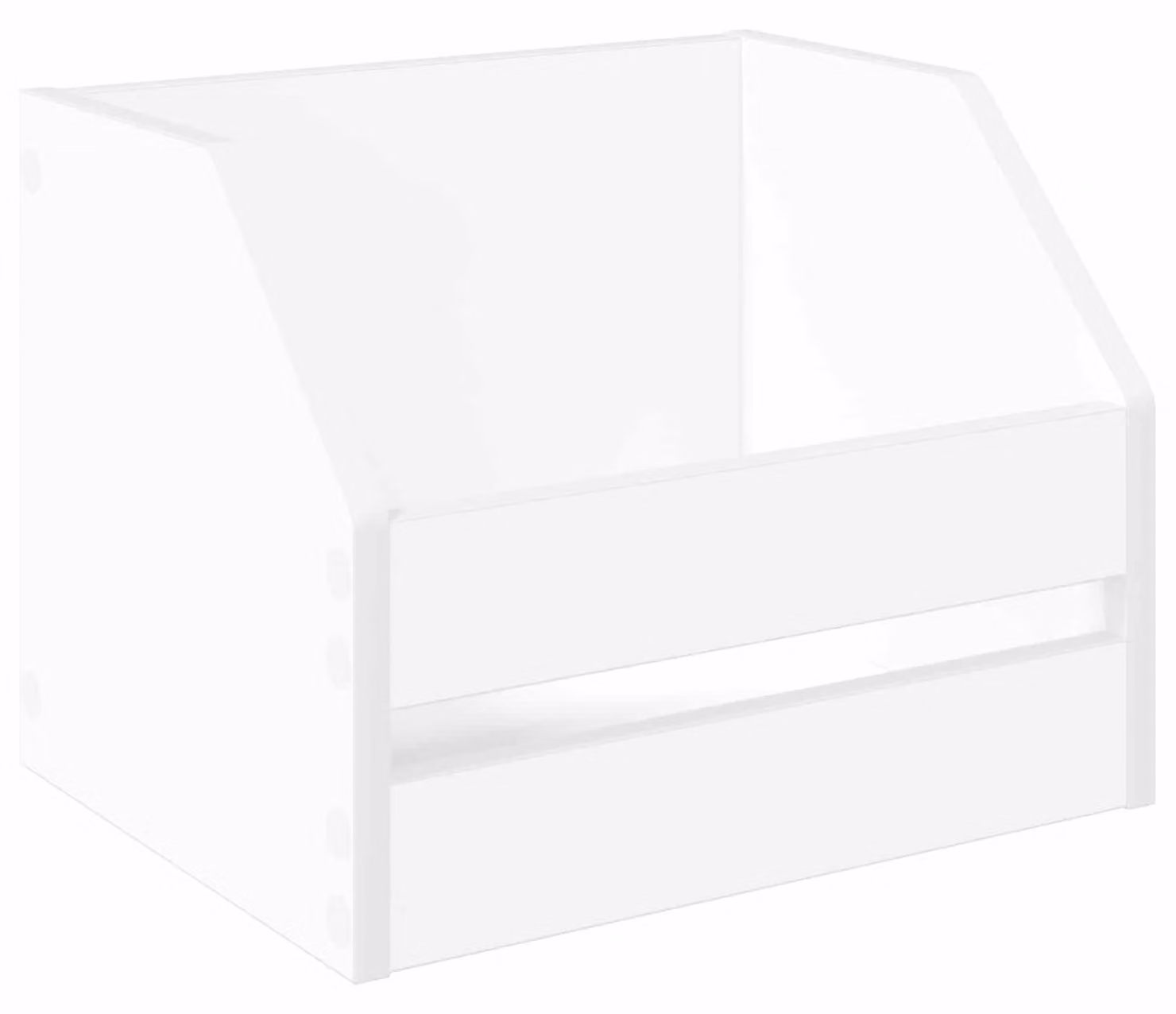 Set di custodie per dischi in vinile, colore bianco, dimensioni 38 x 30 x 29 cm, realizzato in materiale composito di legno