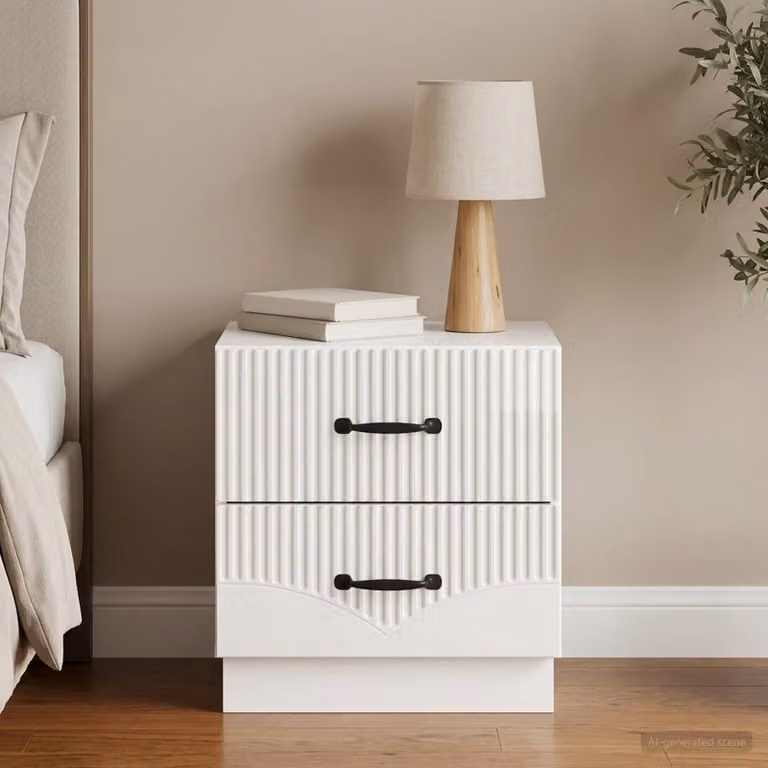 vidaXL Armadio da Notte con Cassetto Bianco Lucido L 43 cm, P 34,5 cm, H 44,5 cm
