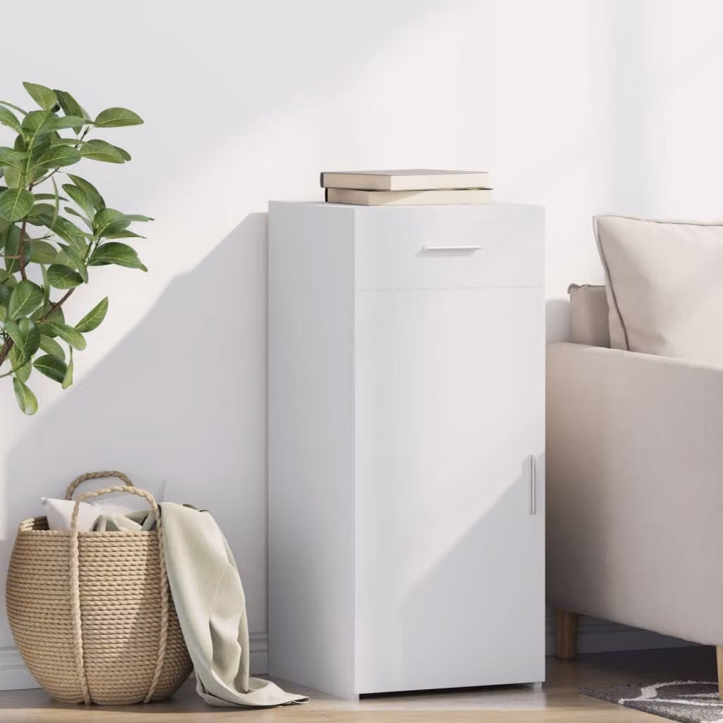 Credenza bianca vidaXL in legno multistrato da appendere a parete L 40 cm x P 42,5 cm x H 93 cm