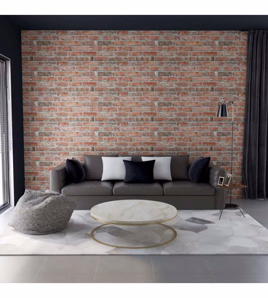 vidaXL Set di 10 Pannelli Murali 3D in Polistirene EPS, Design a Mattoni, Colore Rosso, L: 100 cm x H: 50 cm – 2