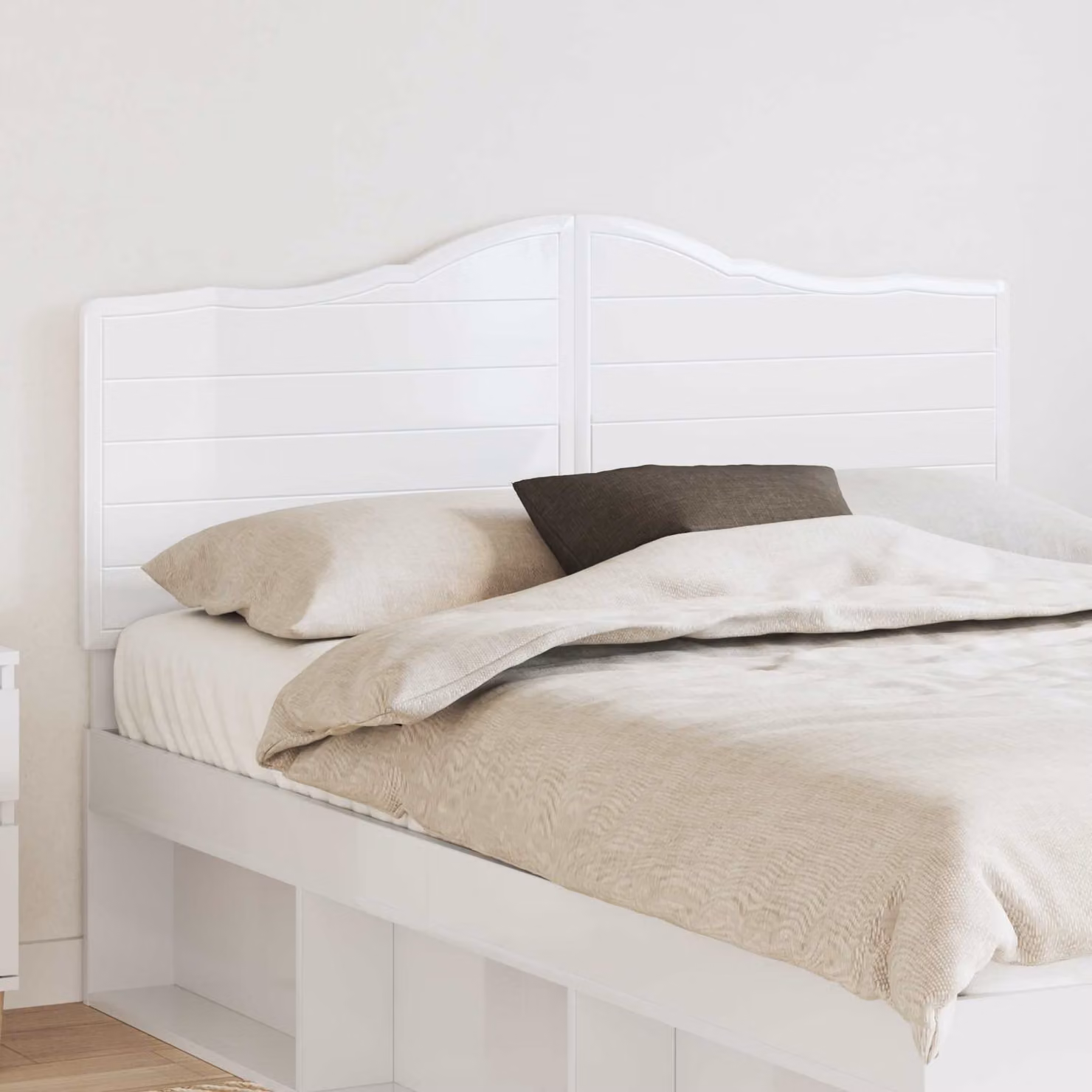 Testiera per letto moderna vidaXL in legno ingegnerizzato bianco lucido