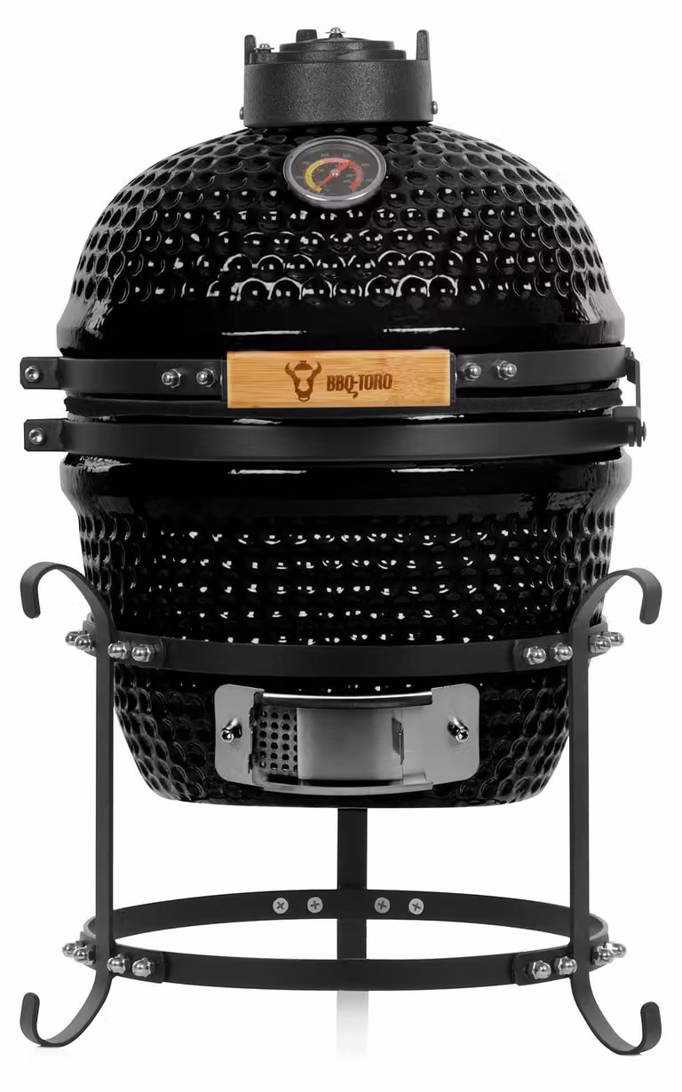 Barbecue a carbone Kamado - Diametro 32 cm - Vetroceramica - Nero