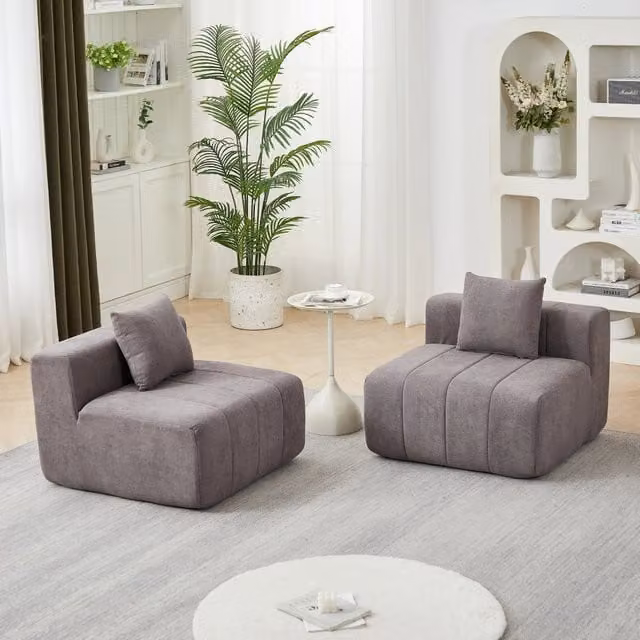 Divano modulare REDOM in tessuto grigio con design minimalista per il tuo soggiorno