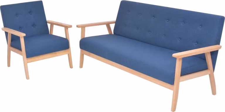 Maison Exclusive - Set di Divani 2 pz in Tessuto Blu