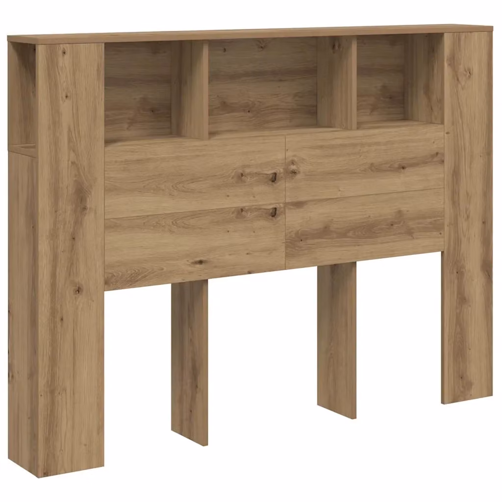 Testiera con contenitore Design Mania in legno ingegnerizzato rovere, L 140 cm x P 18,5 cm x H 102,5 cm – 2