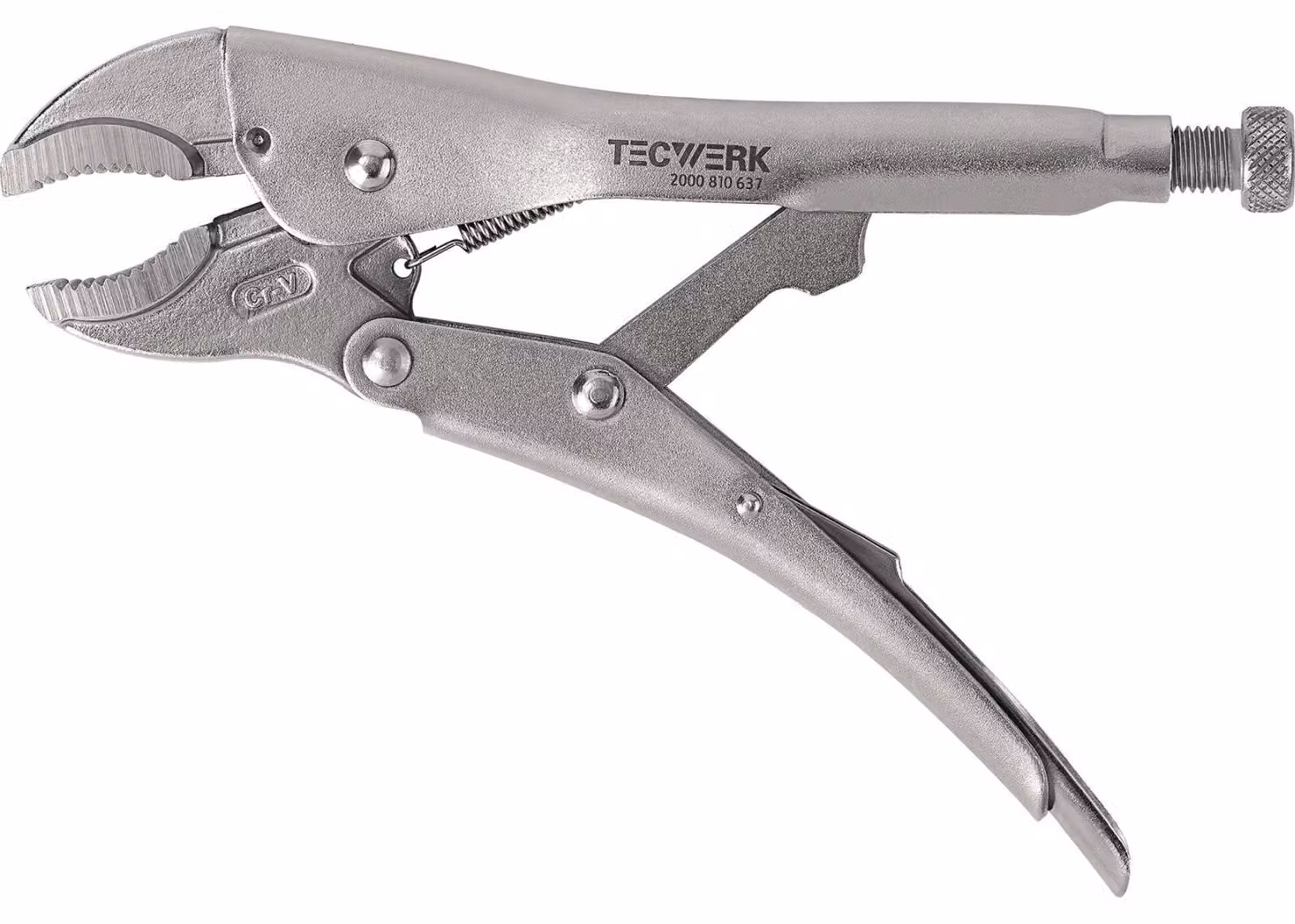 Pinza a ganasce, lunghezza totale 225 mm, apertura massima 48 mm