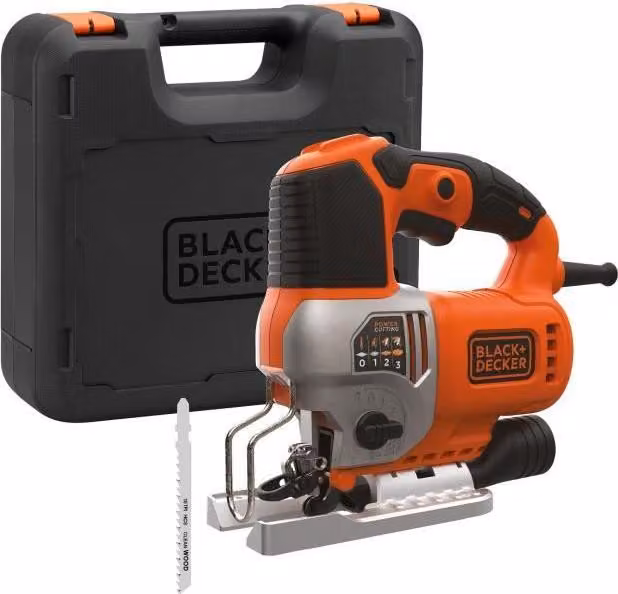 Seghetto alternativo a filo BLACK + DECKER BES610K, 650 W, 3100 giri/min, funzione pendolare regolabile, taglio legno 90 mm