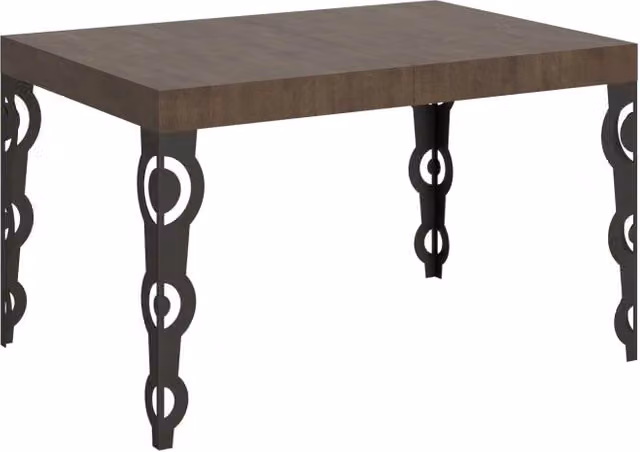 Tavolo allungabile moderno GIORDANOSHOP in legno e metallo marrone L/P/H: 140-244 x 80 x 77 cm – 1