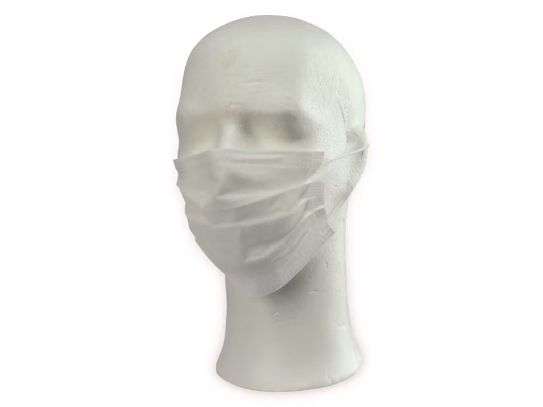 Maschera per il viso, a 3 strati, bianca 50 pezzi