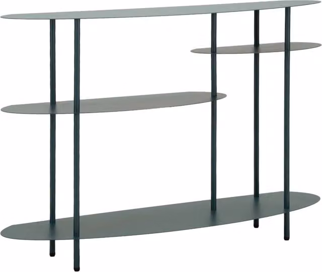 Console Saturno Plus Ottanio - Mobile moderno in metallo, 118x34x82 cm, finitura ottanio scenografica