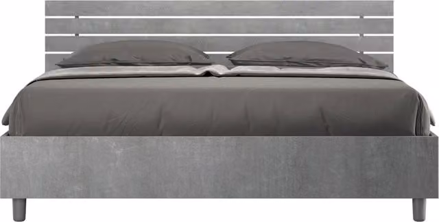 Letto Matrimoniale 160x200 cm Senza Rete Testata Doghe Dritta Ankel Grigio