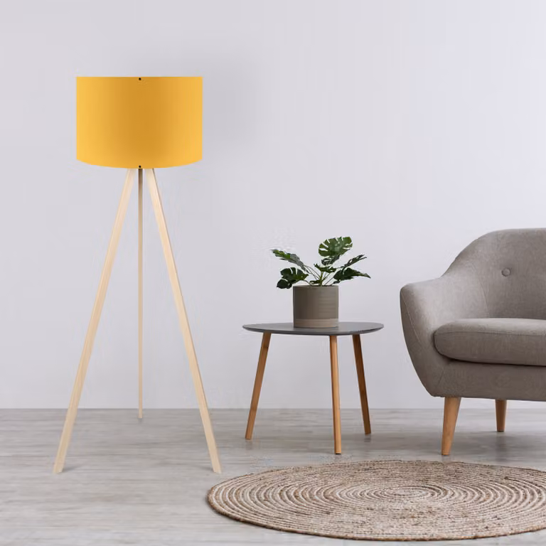 Opviq, AYD-1566, lampade da terra, giallo, MDF, 38 x 38 x 140 cm