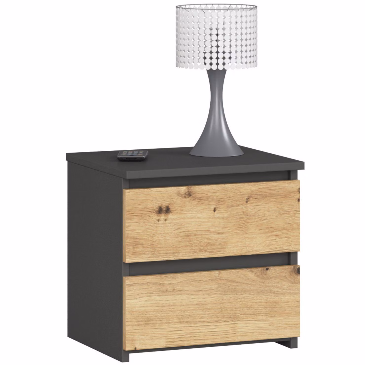 Comò a 2 cassetti Comò con divisori Comò a cassetti, larghezza 40 cm, altezza 40 cm | grafite-Artisan Rovere Credenza alta Credenza Credenza stretta