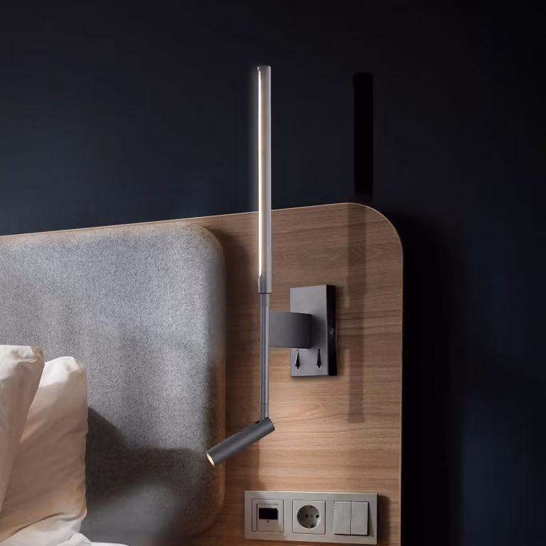 Viokef Applique da parete a LED Nido, Nero, Soggiorno / Sala da pranzo, Alluminio, Moderno, Applique a LED