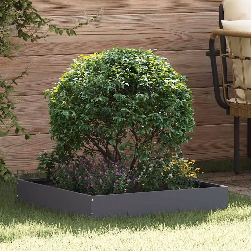 Set di 6 bordure per prato vidaXL in acciaio colore antracite, L/P/H: 60 x 60 x 13 cm