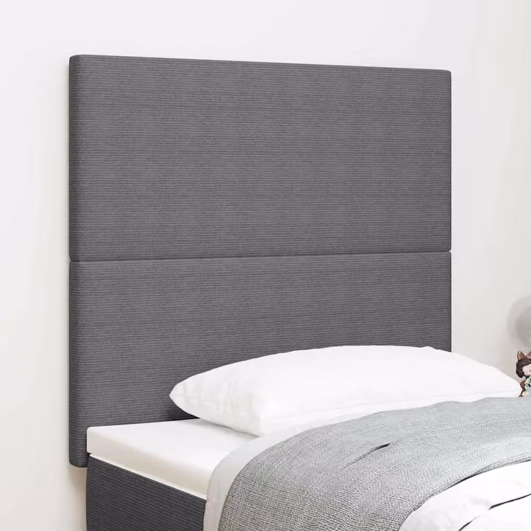 Testiera con LED vidaXL in tessuto corda grigio chiaro, Larghezza: 100 cm