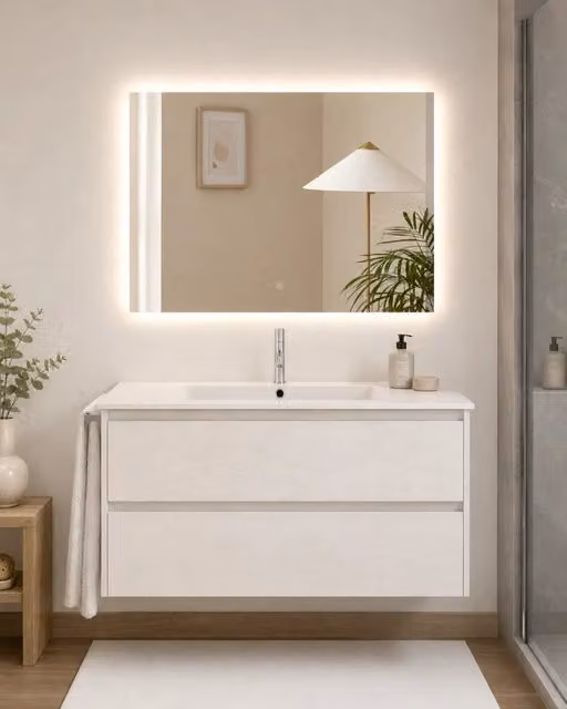 Mobile bagno con lavabo ORIGENBATH IBIZA senza specchio 90x45 cm bianco nordico
