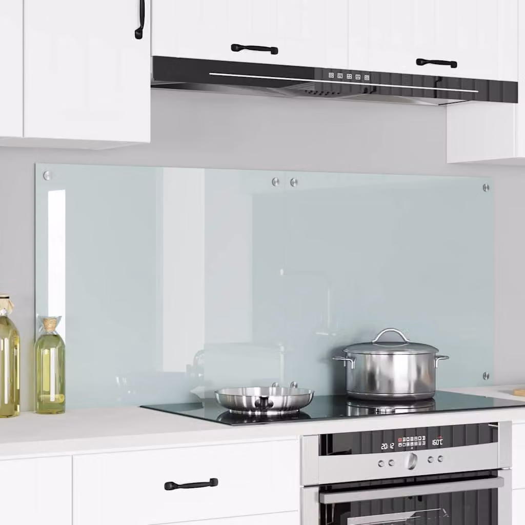 Set di 2 schienali da cucina vidaXL in vetro temperato bianco, L 70 cm x H 60 cm