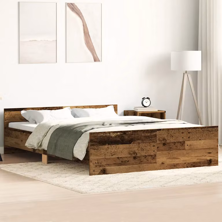Giroletto vidaXL in legno di pino color marrone con doghe piatte fisse, L/P/H: 120 x 200 x 193 cm