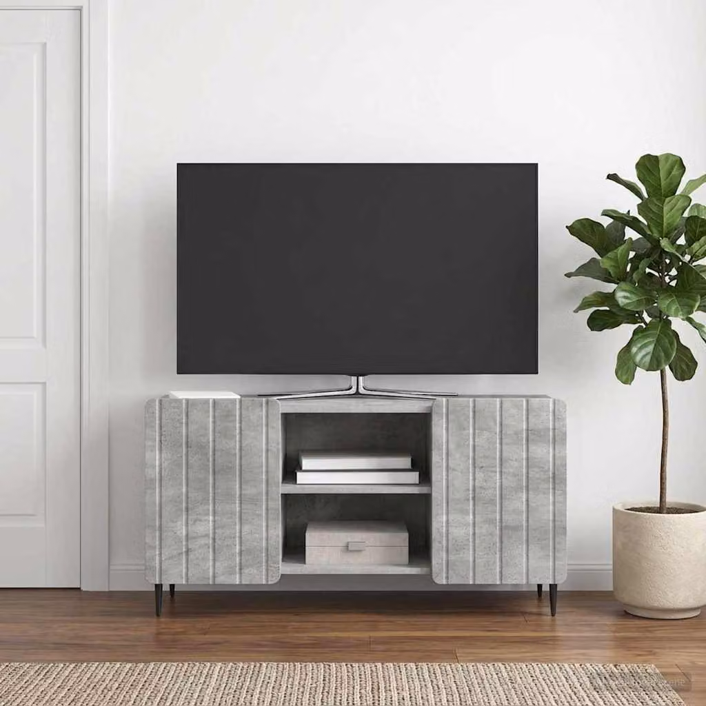Mobile TV vidaXL moderno in grigio cemento L: 102 cm, P: 34,5 cm, H: 52 cm
