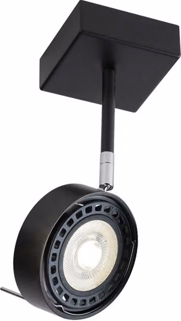 Faretto soffitto quadrato nero orientabile GU10 18W FUSSA Shilo